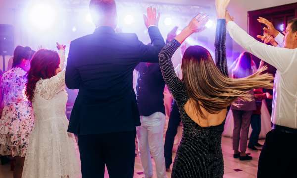 People Dancing at Wedding Disco 