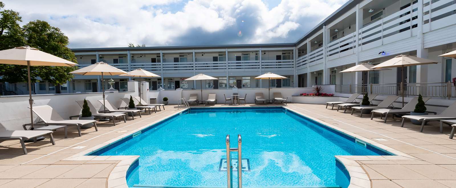 The Barnstaple Hotel Outdoor Swimming Pool and Sun Loungers