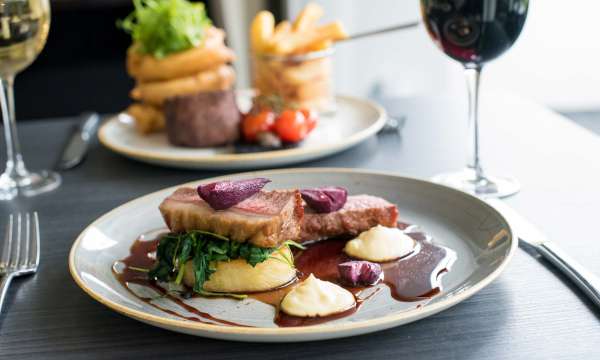 Park Hotel Restaurant Dining Lamb Sirloin with Spinach Fondant