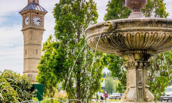 Fountain and Clock Tower on Barnstaple Square North Devon