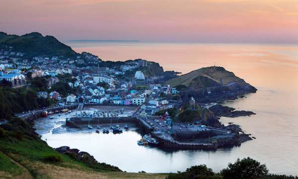 Sunset Aerial View Over Ilfracombe North Devon