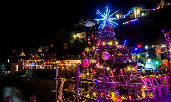 Clovelly christmas lights