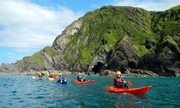 group of people canoeing