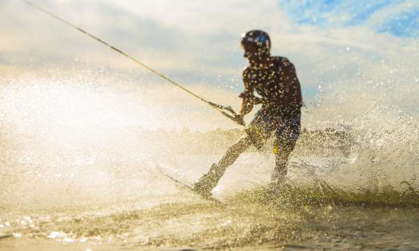 Man on wake board