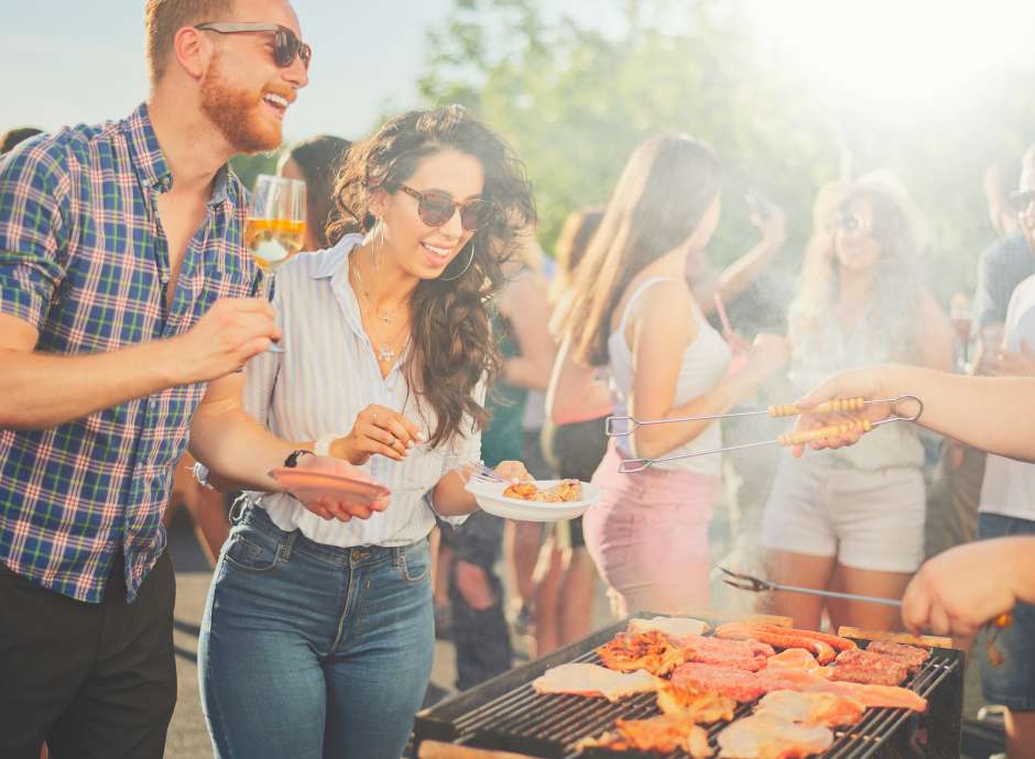 group of friends at a BBQ