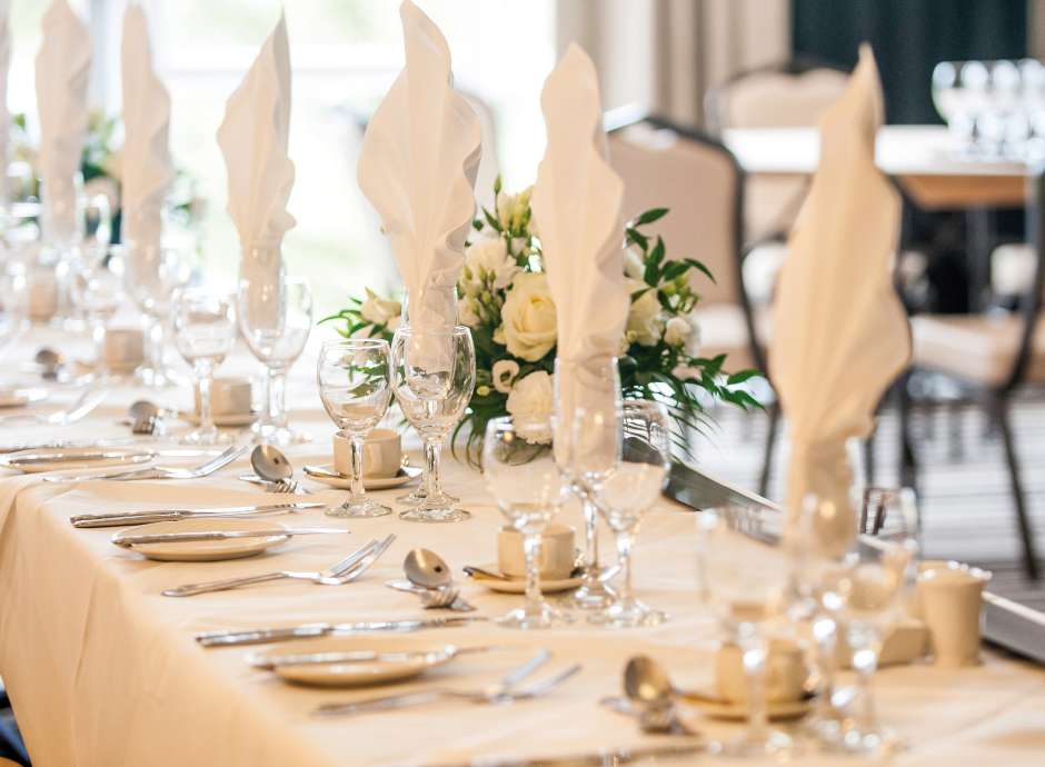 Wedding table decorations at the park hotel