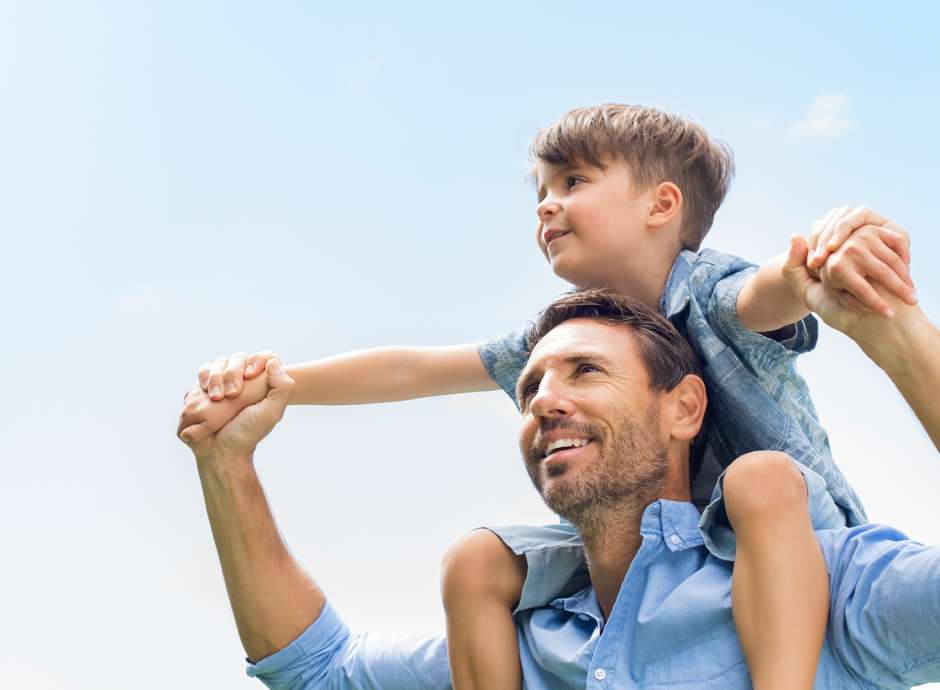 Son on father's Shoulders
