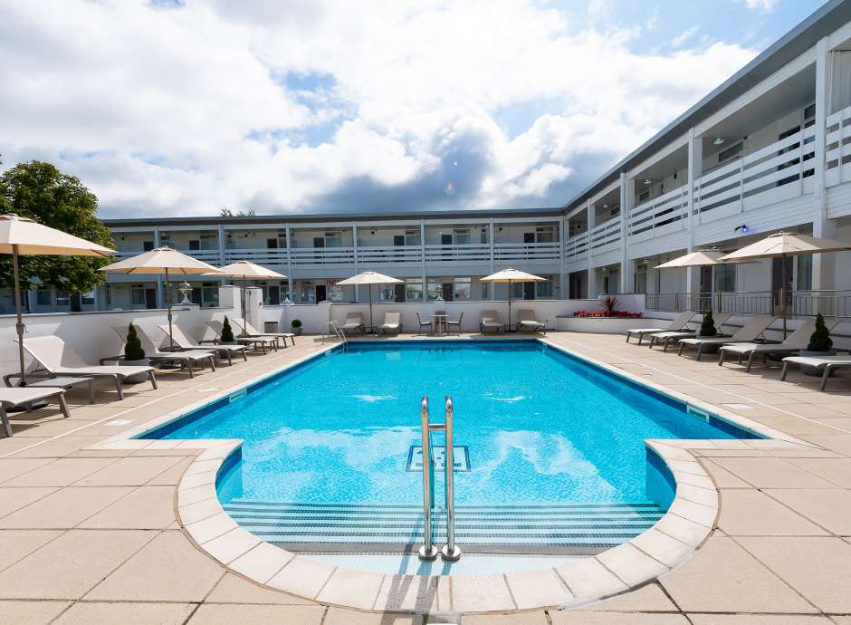 The Barnstaple Hotel Outdoor Swimming Pool and Sun Loungers