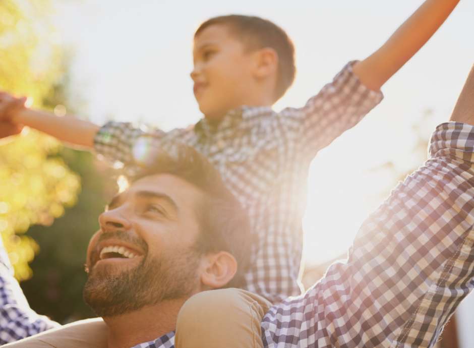 Son on father's Shoulders