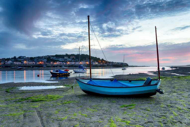 Sunset Over Boats on Instow Beach North Devon