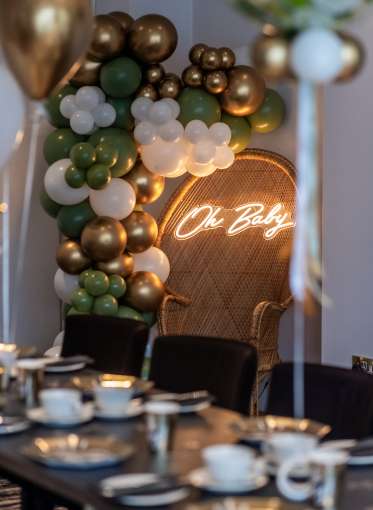 Rattan Chair and LED Signage for Baby Shower at the Park Hotel