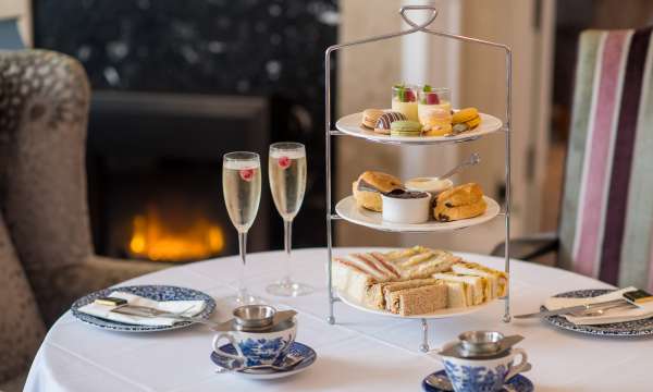 afternoon tea with champagne at Imperial Hotel