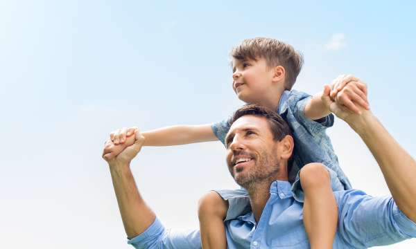 Son on father's Shoulders