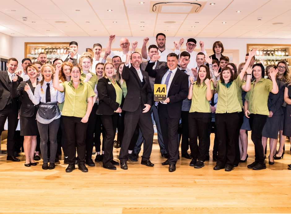 Staff at Park Hotel Celebrating AA 4 Star Award